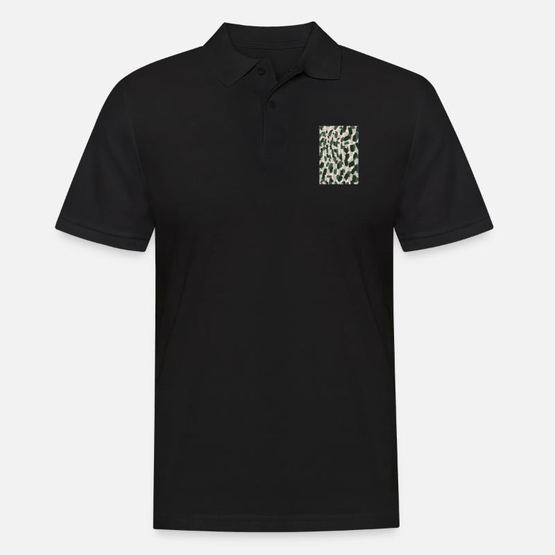 Thick Green Strokes Pattern - Männer Poloshirt - Schwarz
