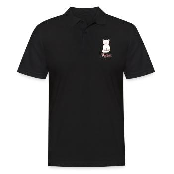 Mignon Kawaii drôle de chat disant miaulement - Polo Homme - noir - Devant - Kai (181cm)