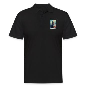 Lebendiger Weihnachtsbaum - Männer Poloshirt - Schwarz - Vorne - Kai (181cm)