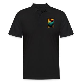 Abstract 3D Surface Background - Männer Poloshirt - Schwarz - Vorne - Kai (181cm)