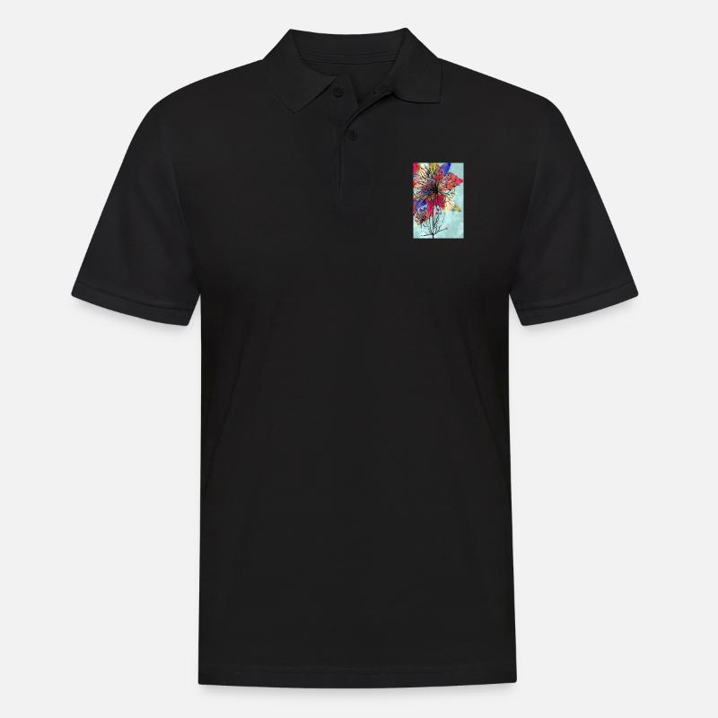 Fleur - Polo Homme - noir