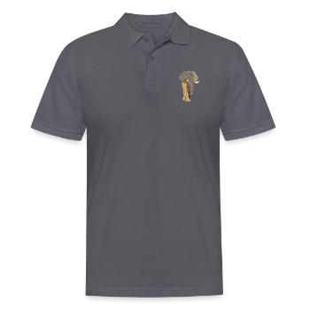 Lineart Elefant, coloriert - Männer Poloshirt - Anthrazit - Vorne - Nico (186cm)