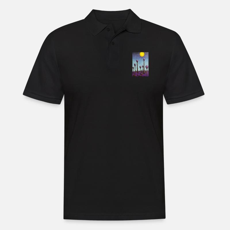 Forêt de champignons - Polo Homme - noir