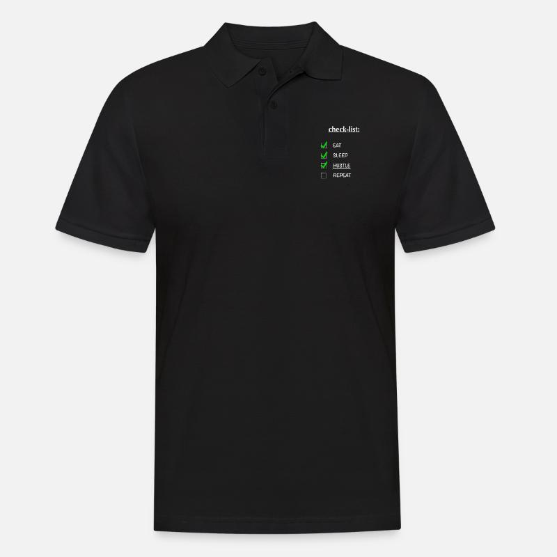 Check-List: hustle Design - Männer Poloshirt - Schwarz