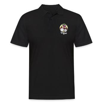 Schlagzeug Rettich Garten Salat Veganer Vegan - Männer Poloshirt - Schwarz - Vorne - Kai (181cm)