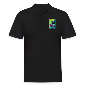 Modern Pop Art Print | colorful | French Bulldog - Men's Polo Shirt - black - Front - Kai (181cm)