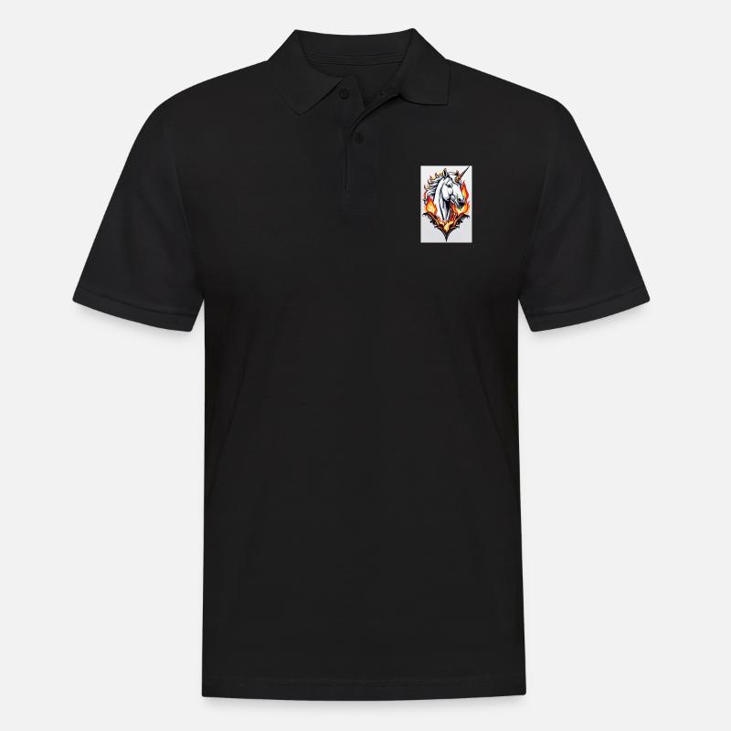 White Animals Einhorn - Männer Poloshirt - Schwarz