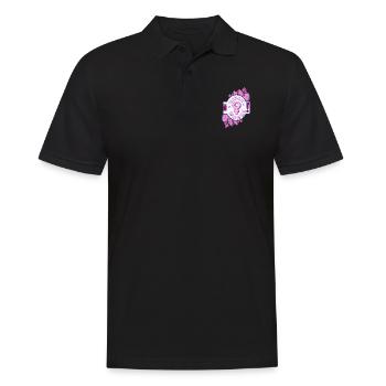 Math Power Cute Kawaii Anime School Girl Otaku - Männer Poloshirt - Schwarz - Vorne - Kai (181cm)