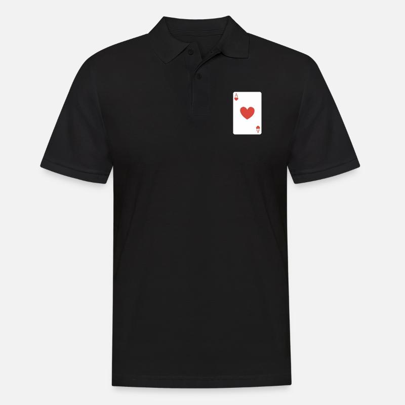 Herz-Ass - Männer Poloshirt - Schwarz