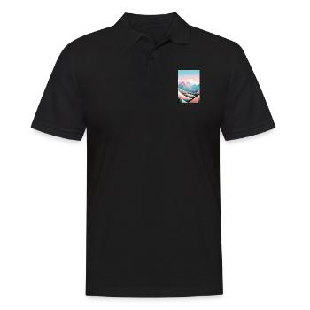Panorama de montagnes aux couleurs délicates - Horizont Berge - Polo Homme - noir - Devant - Kai (181cm)