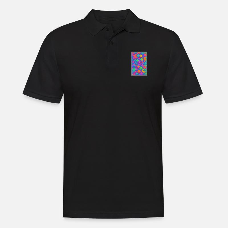Neon Overload - Explosion de pop art 3D qui se chevauche - Polo Homme - noir