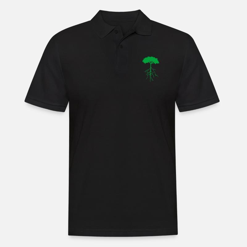 wurzelbaum - Männer Poloshirt - Schwarz