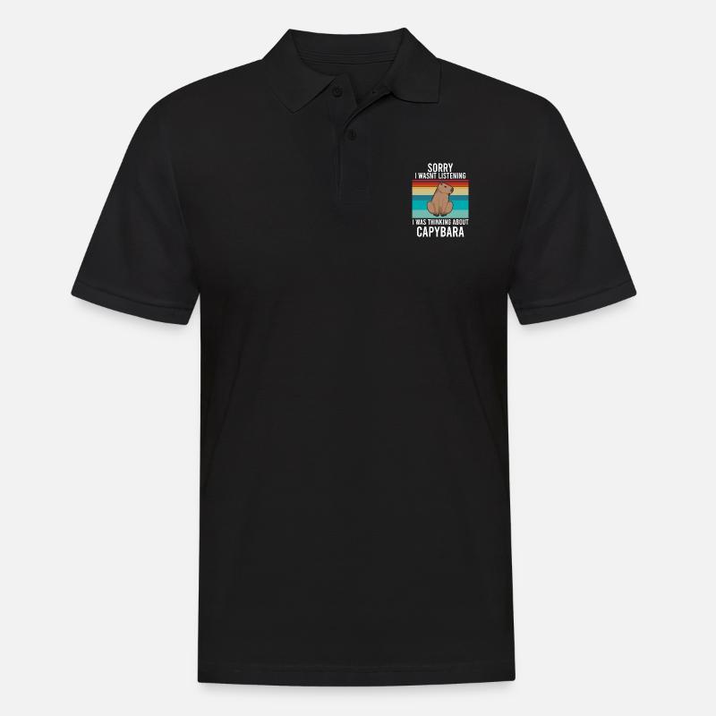 Capybara - Männer Poloshirt - Schwarz