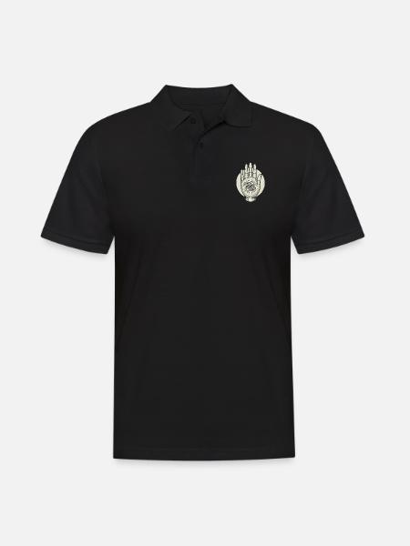Eye in Hand Mystical Illustration - Men's Polo Shirt - black