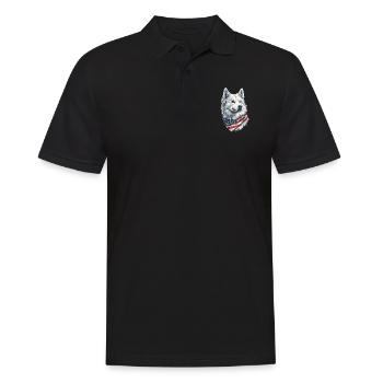 Samojede - Männer Poloshirt - Schwarz - Vorne - Kai (181cm)