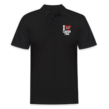 I Love Lasertag Lasertag Player Lasergame Phaser R - Männer Poloshirt - Schwarz - Vorne - Kai (181cm)