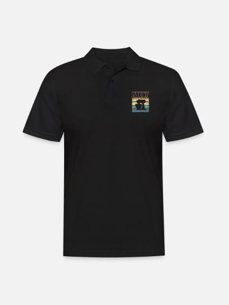 Baking Therapy Bake Cake Chef - Men's Polo Shirt - black