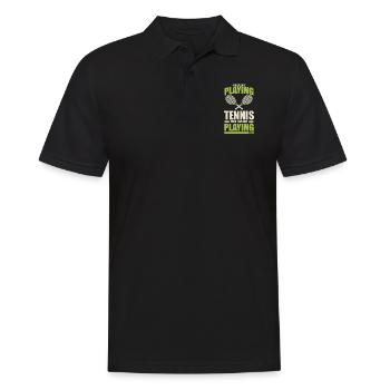 funny tennis saying - Men's Polo Shirt - black - Front - Kai (181cm)