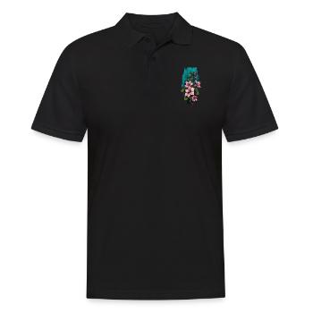 Asiatische Lilienblüten: Die Pracht der Natur - Männer Poloshirt - Schwarz - Vorne - Kai (181cm)