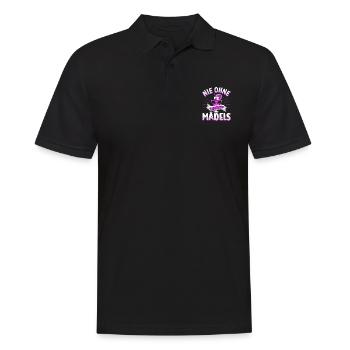 Frauen Mädels Freundinnen Feier - Männer Poloshirt - Schwarz - Vorne - Kai (181cm)