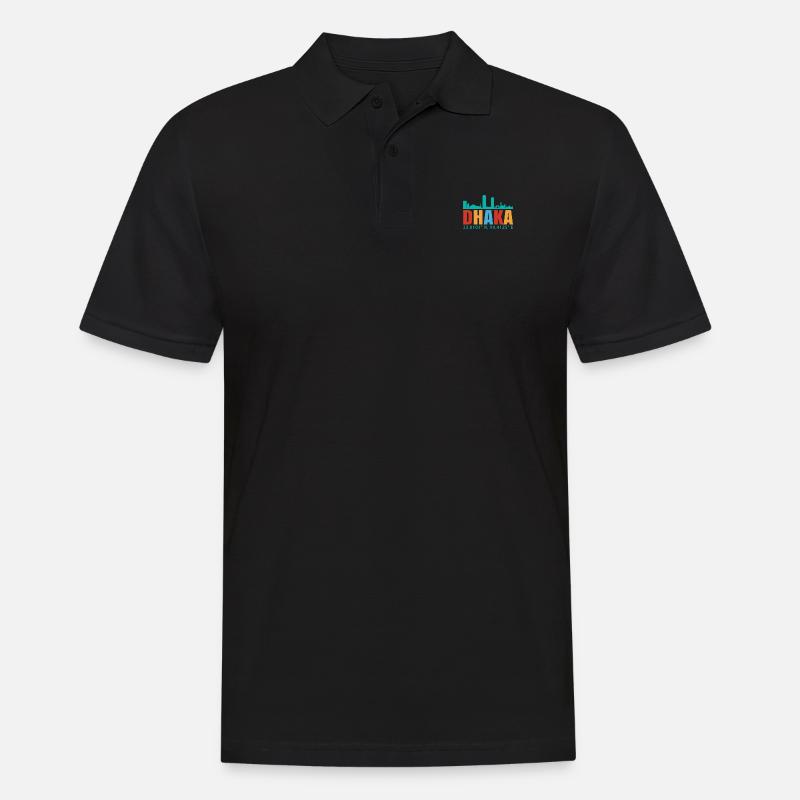 Dhaka - Männer Poloshirt - Schwarz