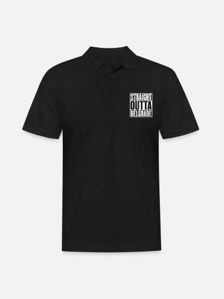Straight Outta Belgrade Vintage - Men's Polo Shirt - black