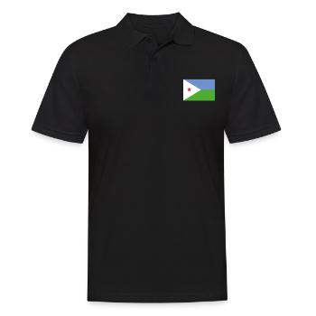Offizielle Dschibuti Flagge Djiboutian Country Pride - Männer Poloshirt - Schwarz - Vorne - Kai (181cm)