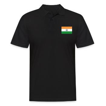 Offizielle indische Flagge Indian Country Pride - Männer Poloshirt - Schwarz - Vorne - Kai (181cm)