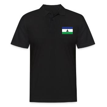 Offizielle Lesotho Flagge Liberian Country Pride - Männer Poloshirt - Schwarz - Vorne - Kai (181cm)