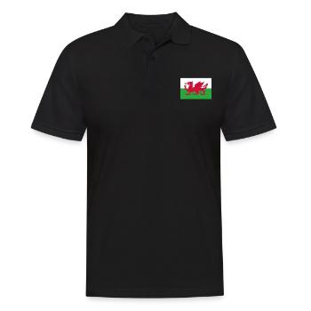Official Wales Flag Welsh Country Pride - Men's Polo Shirt - black - Front - Kai (181cm)