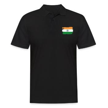 Offizielle indische Flagge Indian Country Pride Vintage - Männer Poloshirt - Schwarz - Vorne - Kai (181cm)