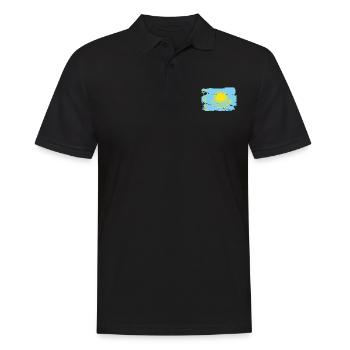 Offizielle kasachische Flagge Kazakh Country Pride - Männer Poloshirt - Schwarz - Vorne - Kai (181cm)
