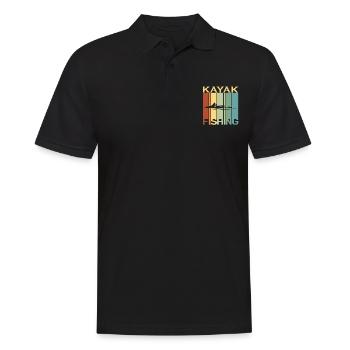 Kayak Pêche Pêche Pêcheur Rétro Vintage - Polo Homme - noir - Devant - Kai (181cm)