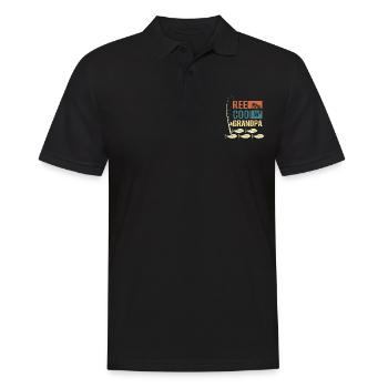 Reel Cool Opa Cool Opa Fischerei Zitate - Männer Poloshirt - Schwarz - Vorne - Kai (181cm)