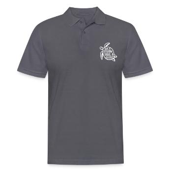 Überspringen Sie einen Strohhalm Haben Sie eine Schildkröte Angelzitate - Männer Poloshirt - Anthrazit - Vorne - Nico (186cm)