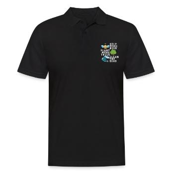 Help More Bees Plant More Trees Clean The Seas New - Men's Polo Shirt - black - Front - Kai (181cm)