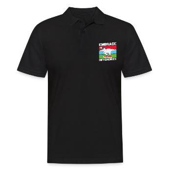 Begrüßen Sie den Unterschied Verschiedene Zitate - Männer Poloshirt - Schwarz - Vorne - Kai (181cm)