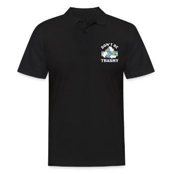 Sei nicht trashig recyceln - Männer Poloshirt - Schwarz - Vorne - Kai (181cm)