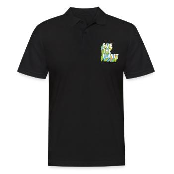 Save The Planet Earth Day Retro - Männer Poloshirt - Schwarz - Vorne - Kai (181cm)