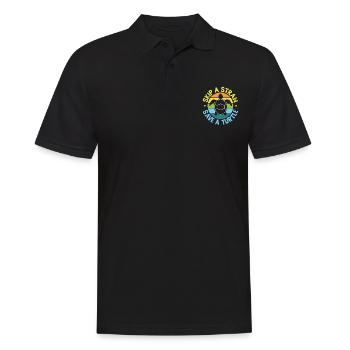 Sauter une paille Sauver une tortue Turtles Lover Cadeaux - Polo Homme - noir - Devant - Kai (181cm)