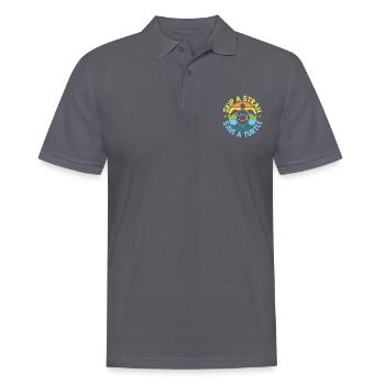 Überspringen Sie einen Strohhalm retten Sie eine Schildkröte Schildkröten Liebhaber Geschenke - Männer Poloshirt - Anthrazit - Vorne - Nico (186cm)