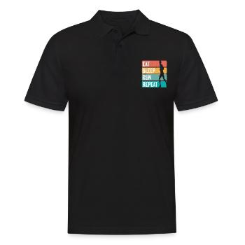 Manger Dormir Courir Répéter Les coureurs Motivation - Polo Homme - noir - Devant - Kai (181cm)