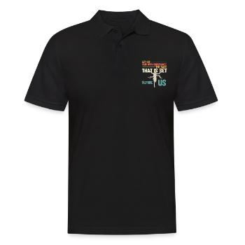 Courons avec endurance La course qui se déroule - Polo Homme - noir - Devant - Kai (181cm)