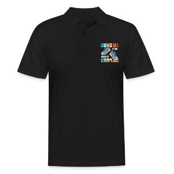 Halt die Klappe, ich bin nicht fast da Zitate - Männer Poloshirt - Schwarz - Vorne - Kai (181cm)