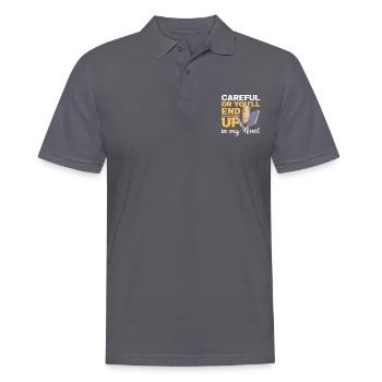 Attention ou vous vous retrouverez dans mon roman écrivain - Polo Homme - charbon - Devant - Nico (186cm)