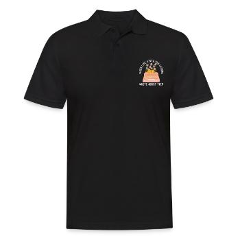 Wenn das Leben dir Zitronen gibt, schreibe über sie - Männer Poloshirt - Schwarz - Vorne - Kai (181cm)