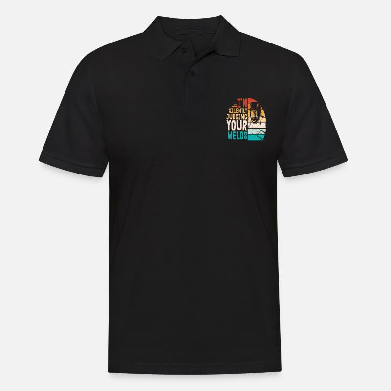Ich beurteile still deine Schweißnähte - Männer Poloshirt - Schwarz