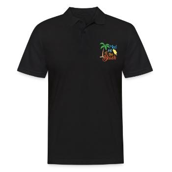 Meet Me At The Beach Beach Quotes - Men's Polo Shirt - black - Front - Kai (181cm)