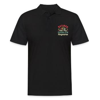 Im Ruhestand 2022 Nicht mehr mein Problem Retro - Männer Poloshirt - Schwarz - Vorne - Kai (181cm)