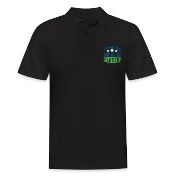 Il est temps de dire non au support de protection de la terre en plastique - Polo Homme - noir - Devant - Kai (181cm)